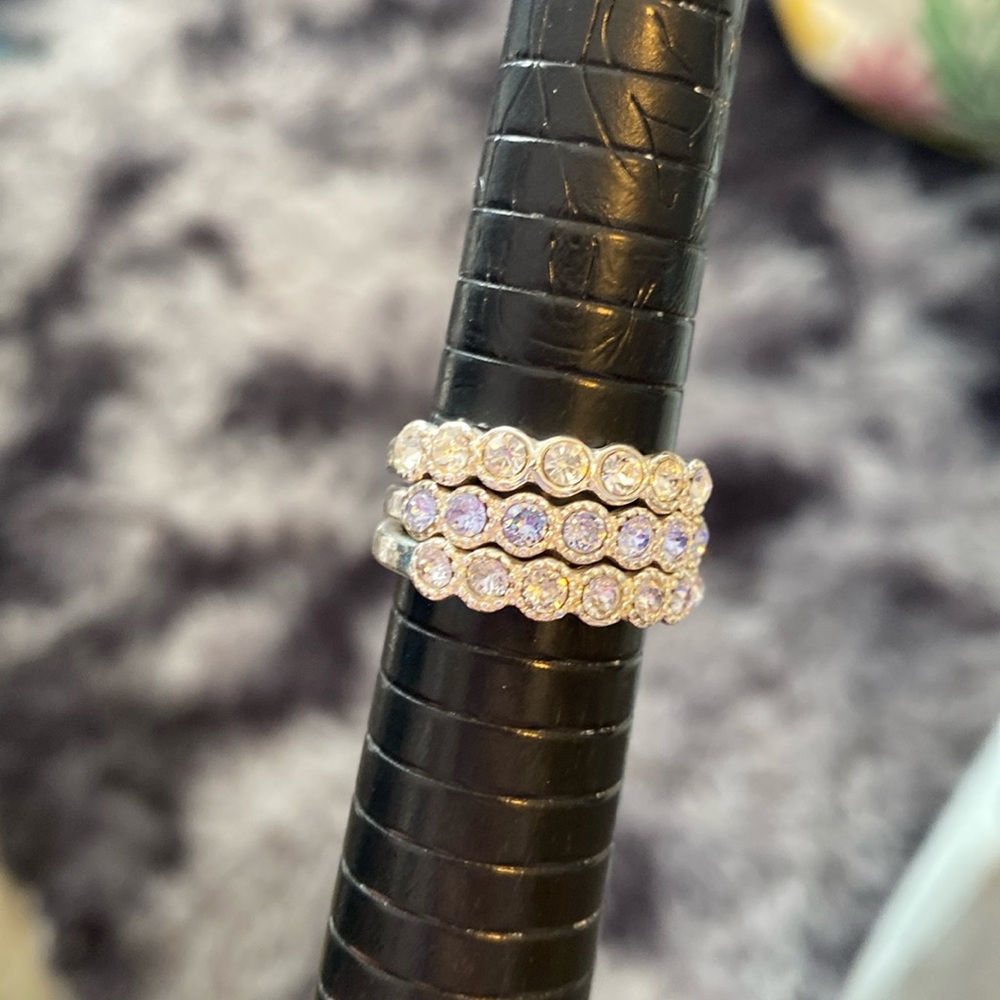 Sparkling stacking rings size 7